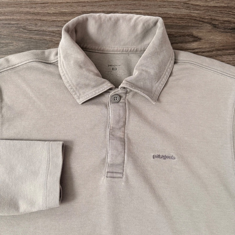 Patagonia Mens Long Sleeve Polo Shirt XS Organic Cotton Tencel Grey 54442F0